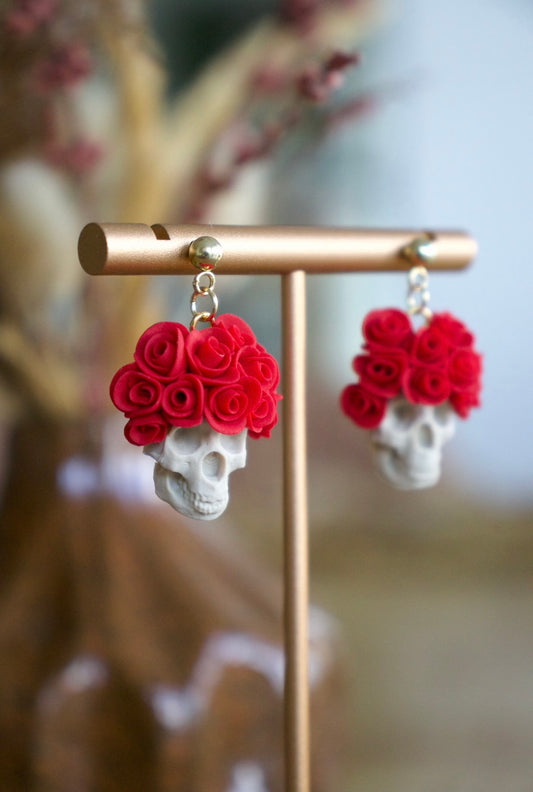 Skull floral white